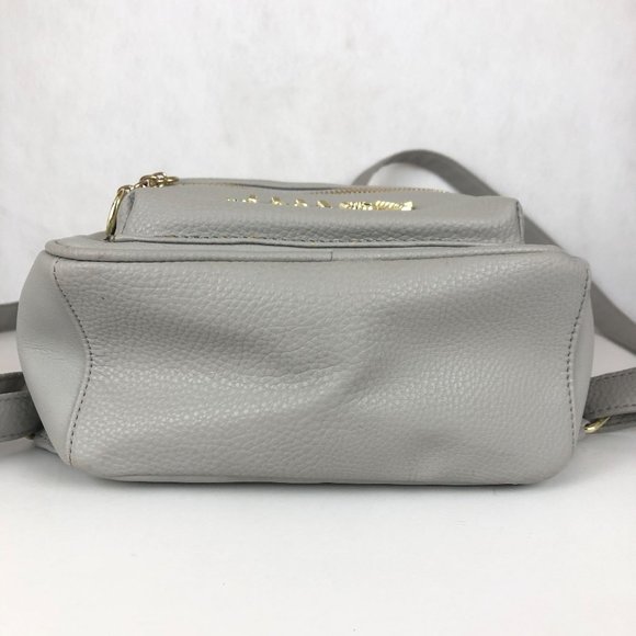 Juicy Couture Grey Gold Embellished Logo Front Top Handle Mini Backpack - Picture 6 of 15